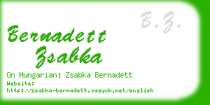 bernadett zsabka business card